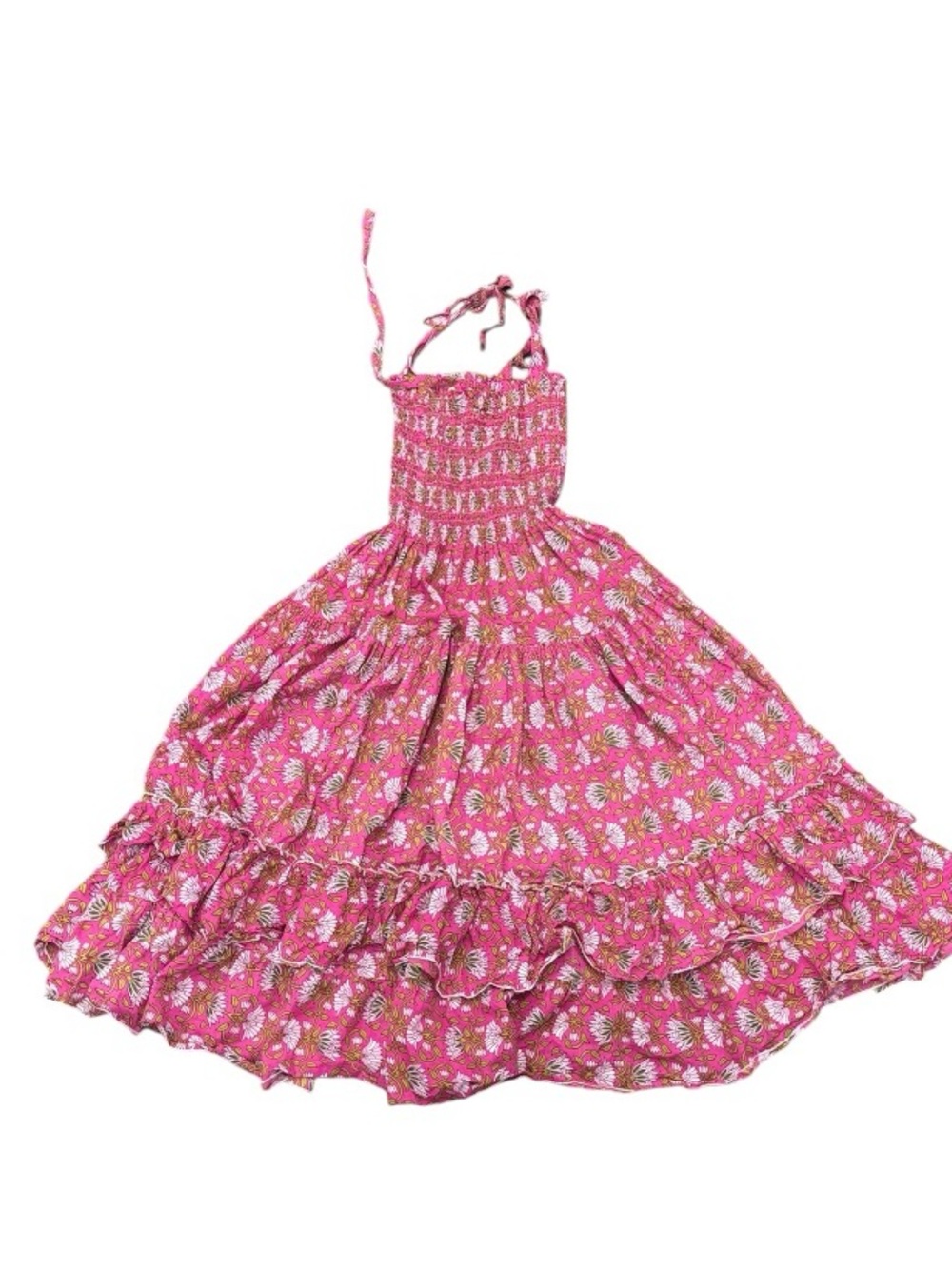 CB Positano Pink Floral Flowy Women Maxi Dress Sz S